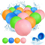 12PCS Reusable Water Balloons - Quick Fill Water Balls Toys For Toddler Age 4-8 - Refillable Self-Sealing Water Splash Bomb For Summer Party Pool Outdoor Beach Toys for kids Age 8-12