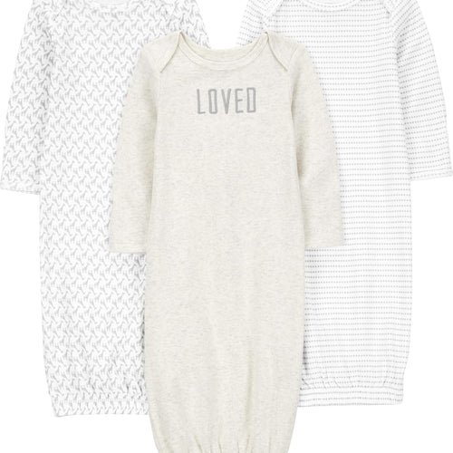Simple Joys by Carter's Baby 3-pack Neutral Cotton Sleeper Gown