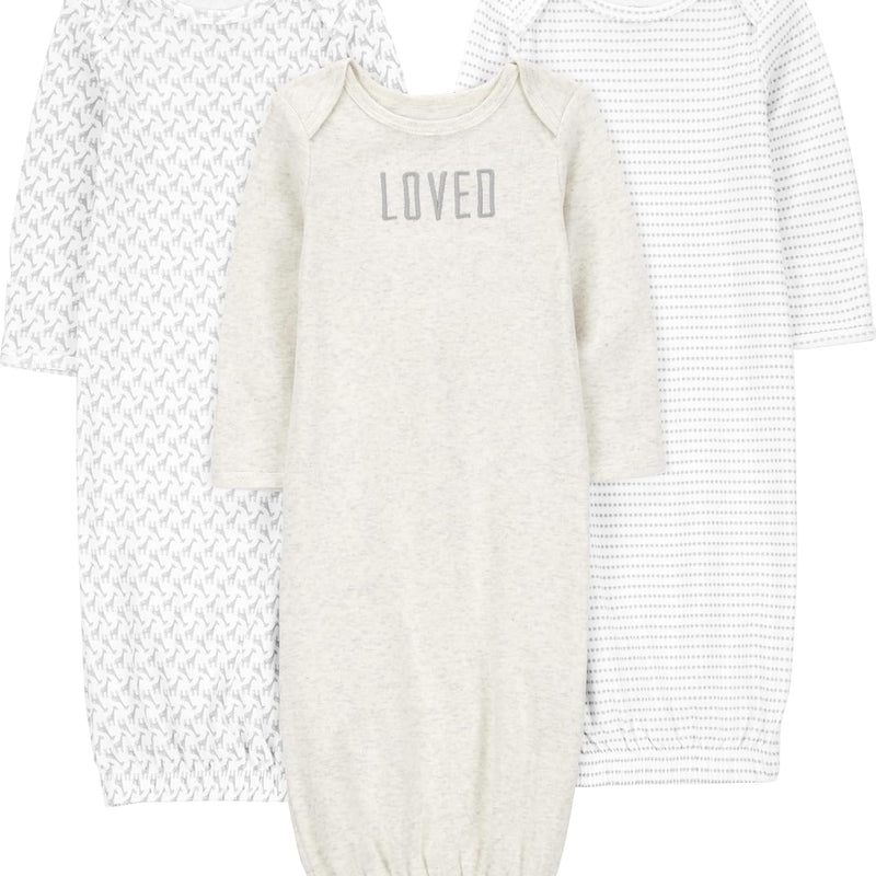 Simple Joys by Carter's Baby 3-pack Neutral Cotton Sleeper Gown