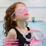 Keary 2 Pack Kids Swim Goggles with Nose Cover for 3-12 Anti-UV Anti-Fog Pool Water Swimming Goggles Boys Girls Youth Toddler