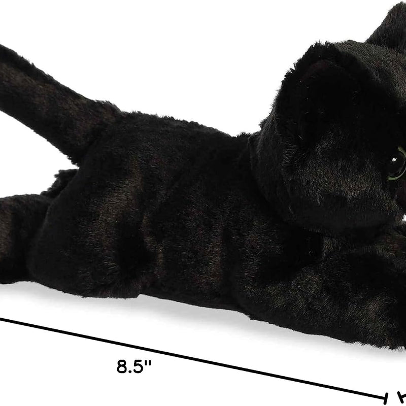 Aurora® Adorable Mini Flopsie™ Twilight Cat™ Stuffed Animal - Mini Companions Ready for Playful Adventures - for Kids All Ages, Toddlers, Adults, and Families - Black 8.5 Inches