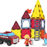 MAGNA-TILES Fire Rescue 27-Piece Magnetic Construction Set, The Original Magnetic Building Brand