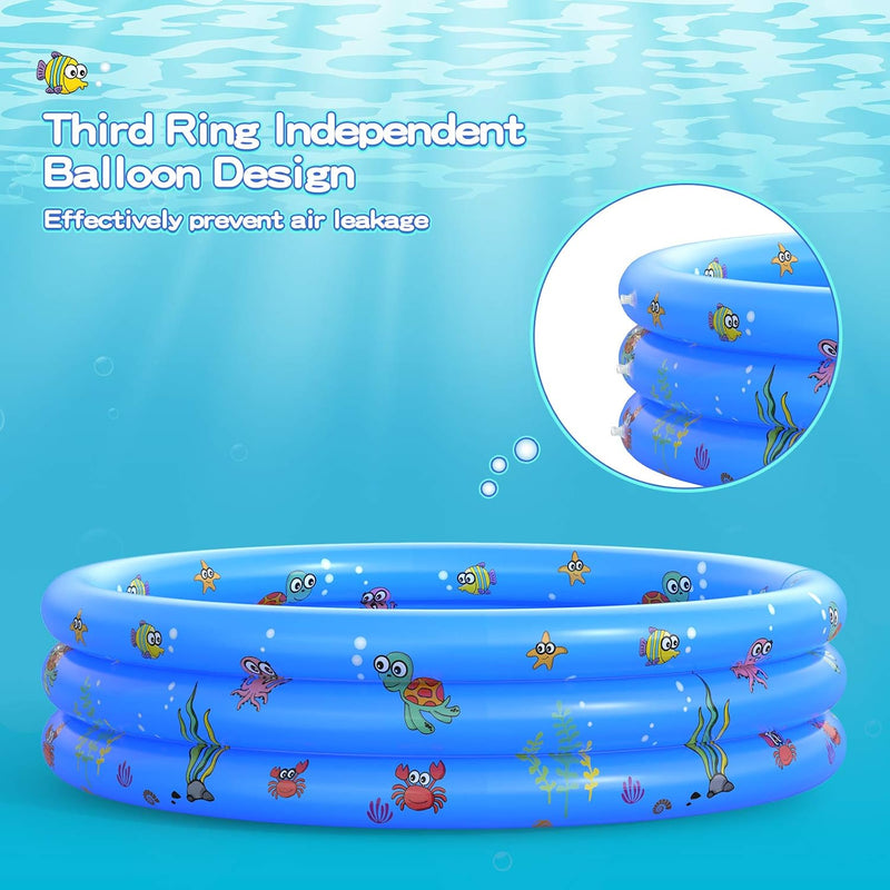 Inflatable Baby Swimming Pool - Portable Kiddie Paddling Pool for Toddlers, Indoor & Outdoor Use