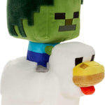 Mattel Minecraft Plush Zombie Chicken Jockey Toy, Collectible Stuffed Animal, 8-inch Soft Doll Inspired by Video Game Character​​