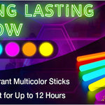 Ammy Glow Glow Sticks Bulk Party Pack, 205 Pcs Kit with Connectors & Glasses for Kids, LED Neon Glow in the Dark Party Supplies for Birthdays & Events