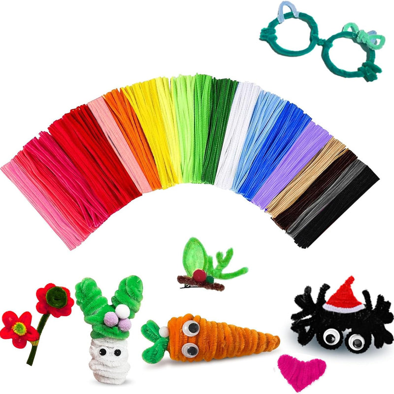 Pipe Cleaners Craft Bulk - 200pcs Arts Crafts, Chenille Stems Art Supplies for Projects, DIY Room Decor, Christmas Decorations