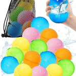 Tlitlimom 16Pcs Reusable Water Bomb Balloons, Pool Beach Toys for Kids ages 3-12, Summer Toy Water Toy for and Girls, Outdoor Activities Water Games Toys Self Sealing Water Splash Ball for Fun