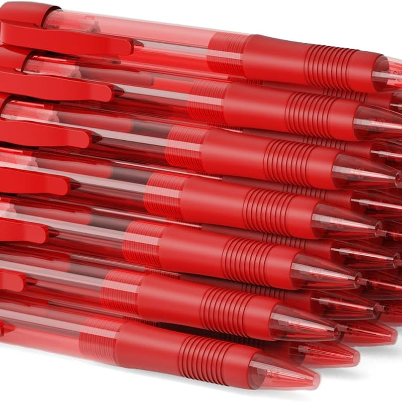 deegtran Pens Bulk, 30 Pack No Bleed Black Ink Click Pens with Soft Grip, Wholesale Retractable Ballpoint Pens for Office School, Medium Point Smooth 1.0MM