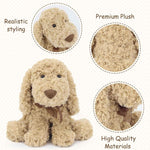 WEIGEDU Poodle Goldendoodle Stuffed Animal, 11.8", Golden | Adorable Toy Dog, Labradoodle Plush, For Kids Boys Girls, Birthday Easter Nursery Bedtime Gift