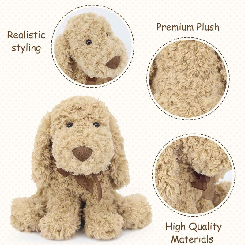 WEIGEDU Poodle Goldendoodle Stuffed Animal, 11.8", Golden | Adorable Toy Dog, Labradoodle Plush, For Kids Boys Girls, Birthday Easter Nursery Bedtime Gift
