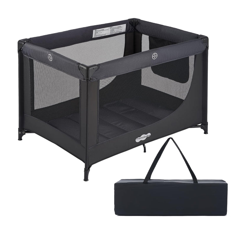 Pamo Babe Pack and Play Portable Baby Crib Foldable Playard Leightweight Travel Playpen for Tooddlers and Infant Black