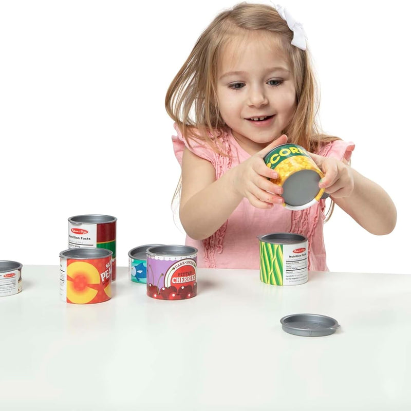 Melissa & Doug Let's Play House Grocery Cans with Removable Lids for Preschool Learning Toys for Girls & Boys 3+