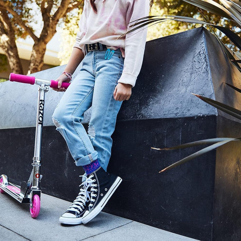 Razor A Kick Scooter for Kids - Lightweight, Foldable, Aluminum Frame, Adjustable Handlebars, and Rear-Fender Brake