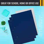 Better Office Products Blue Folders with Pockets, 50 Pack Letter Size Two Pocket Portfolio Folders, Durable Paper Folders for School Classroom Office Organization, Standard Letter Size Blue Folders