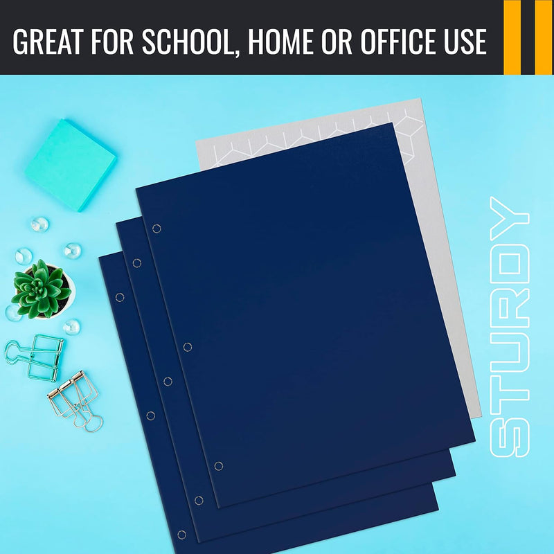 Better Office Products Blue Folders with Pockets, 50 Pack Letter Size Two Pocket Portfolio Folders, Durable Paper Folders for School Classroom Office Organization, Standard Letter Size Blue Folders