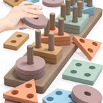 Montessori Toys for 1-3 Year Olds: Wooden Sensory Puzzles, Fine Motor Skills, Learning Activities