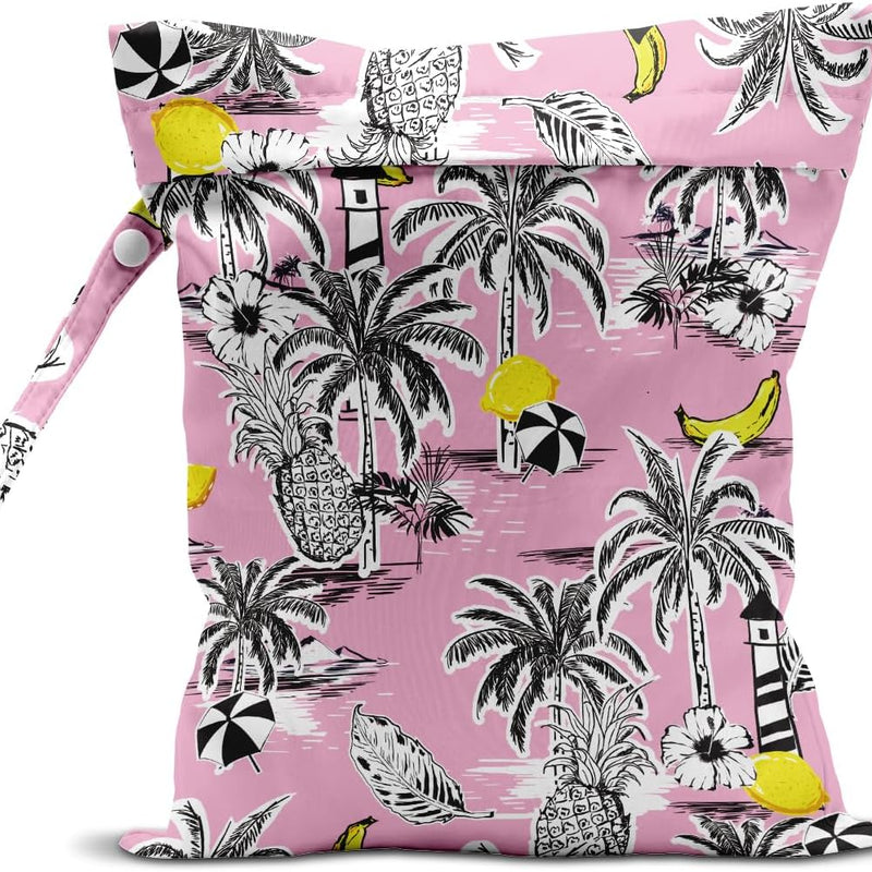 Wet Bag, Wet Dry Bag, Wet Bag for Swimsuit, Travel, Beach, Pool, Diapers, Dirty Yoga Gym Clothes, Makeup Bag, Waterproof Tropical Palm Leaves Decor Jungle Palm Leaf Favors