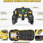 Transform Remote Control Car Toy for Kids 4-8, 2.4GHz RC Car with 360° Rotation and One-Key Transformation