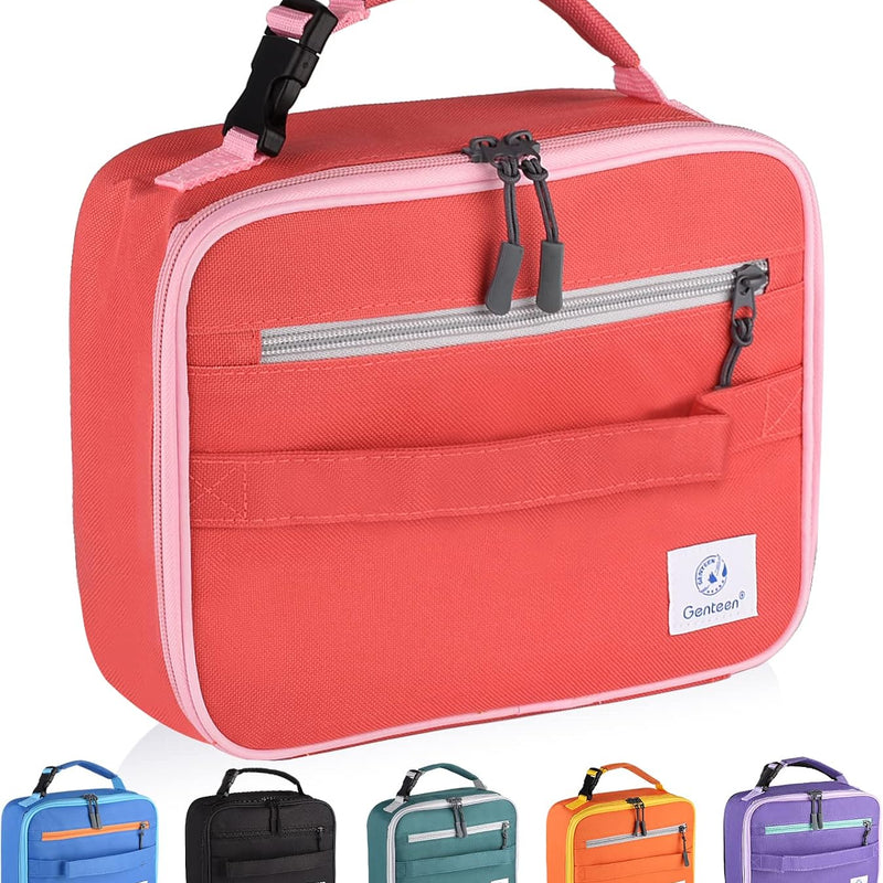 Genteen Lunch Box Kids, Insulated Lunch Bag Kids Boys Girls Back to School, Soft Lunch Box for Men Reusable Lunchbox for Office,Outdoor,School (Black)
