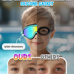Swim Goggles 2 Pack, Wide View Anti Fog&UV Swimming Goggles for Audlt, No Leak Pool Beach Essentials for Men Women