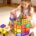 Coodoo 60 PCS Magnetic Building Tiles for Kids STEM Toy Preschool Kindergarten Toddler Toy Development