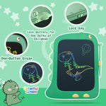 8.5 Inch LCD Doodle Board Tablet Toy - Green Dinosaur Drawing Pad for Kids 2-6 Years Old - Christmas and Birthday Gifts