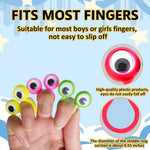 100 PCS Wiggly Eyeball Finger Puppets Toy Set - Non-Toxic Plastic Eye On Rings for Kids' Party Favors, Classroom Rewards, and Creative Learning Fun.
