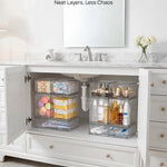 Vtopmart Stackable Storage Drawers Set of 5, Clear Plastic Organizer Bins for Baby Bottle, Beauty Supplies Storage, Ideal for Kichen Countertop, Vanity, Bathroom, Cabinet, Pantry Organization
