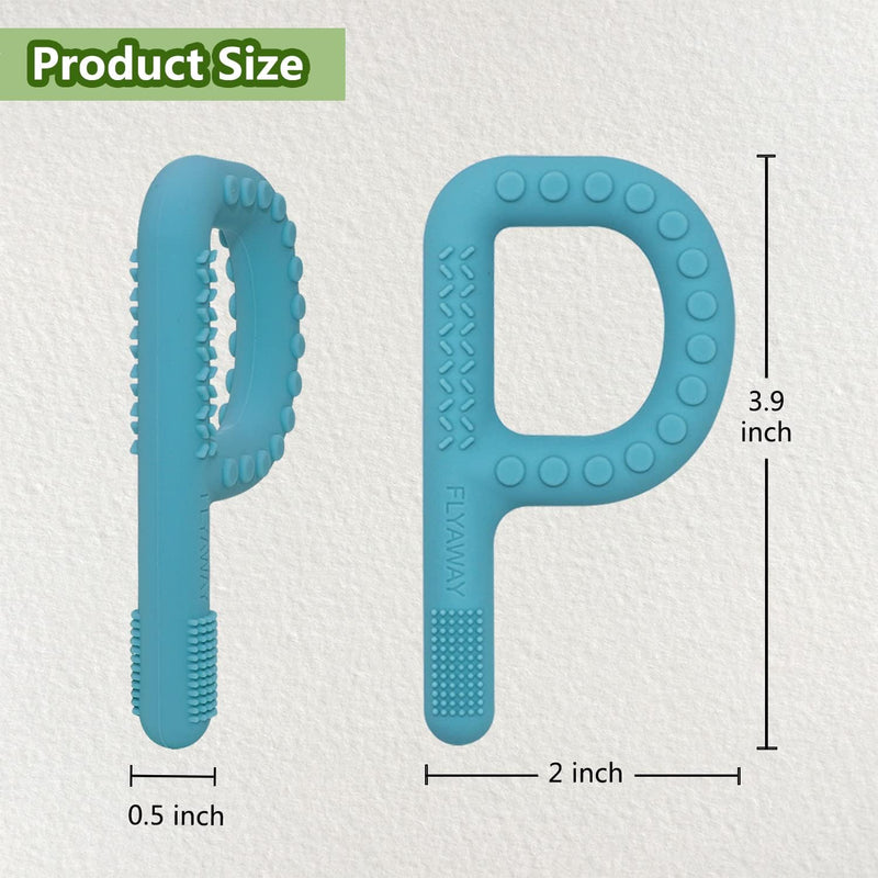 4-Pack Silicone Teething Toys for 3-6 and 6-12 Months Babies, Autism Chew Toys with Textured Surface