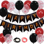 Black Gold Birthday Decoration Set for Men Women Girls and Boys Party