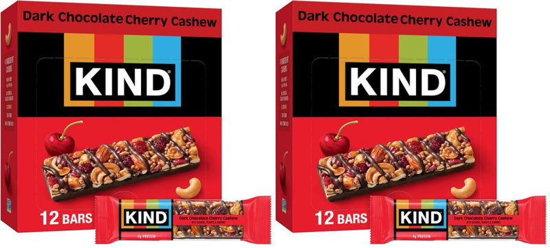KIND Healthy Snacks Bars, Dark Chocolate Nuts & Sea Salt, Gluten Free, Low Sugar, High Fiber Snacks, 6g Protein, 12 Count