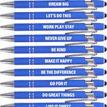 Actsun Funny Pens - 12 Pack Fine Point Smooth Writing Pens with Inspirational Tips, Black Ink, Touch Stylus Screens, Motivational Gift for Office & Desk Accessories