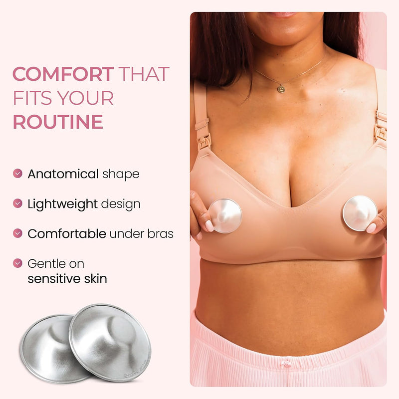 Silverette Nursing Cups, Postpartum Essentials, The Real, Small Silver | Pure 925 Sterling Silver Nursing Cups, Nipple Shields for Breastfeeding Newborn, Silver Nipple Covers, Made in Italy, Gift