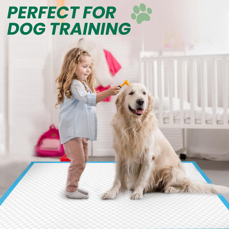 100 Count Large Dog & Cat Puppy Pee Pads - 28"x30" Absorbent Potty Training Pads | Leakproof Quick-Dry Disposable Pet Pads for Puppies, Dogs & Cats | Indoor, Outdoor, Litter Box, Housebreaking Use