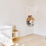 Amdermi Stuffed Animal Hammock Corner, Boho Macrame Plush Toy Storage Net for Wall, Hanging Stuffed Animal Holder for Nursery, Playroom, Kids Room, Cream