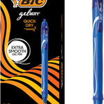 BIC Gelocity Quick Dry Blue Gel Pens, Medium Point (0.7 mm), School Supplies for Students and Teachers, with Full Grip, 12-Count Pack in Blue