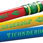 Ticonderoga My First Short Triangular Wood-Cased Pencils, #2 HB Soft, With Erasers, Primary Colors, 12 Count