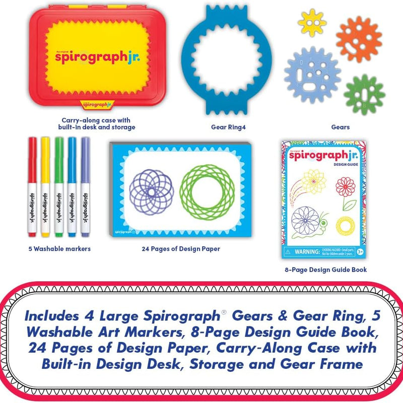 Spirograph Jr. — Jumbo Sized Gears Classic Retro Toy For Spiral Drawing Art Design Toy Kit for Smaller Hands — For Kids Ages 3 and Up