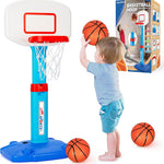 Adjustable Toddler Basketball Hoop Indoor for Kids Age 1-3 with 3 Balls and Mini Basketball Hoop