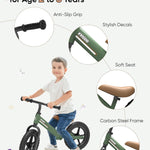 Kriddo Kids Balance Bike with Adjustable Seat and Handlebar, Toddler Bike Gifts Age 2-3, Green