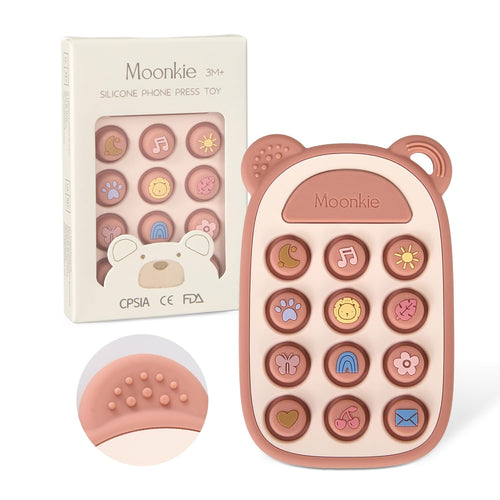Moonkie Silicone Teething Toy: Smartphone-Inspired Fidget for Baby Girls 3 Months+