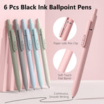 9 Pack Black Ballpoint Pens - 1.0mm Medium Point Smooth Writing Black Ink Ball Point Pens Long Lasting Retractable Fidget Pens for Adults, Men, Women, School, Office (6 Pens & 3 Refills)
