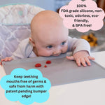 Table Tyke Silicone Placemat for Toddlers with Teething Table Edge Bumper - Non-Slip Baby Placemat for Restaurant & Home Dining - BPA Free Kids Food Mat - Travel Ready Toddler Eating Mat - Sage Green