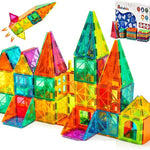 Anbalulu 134PCS Magnetic Building Tiles - Durable STEM Toys for Kids, Educational Building Blocks with Strong Magnets and Group Play Activities