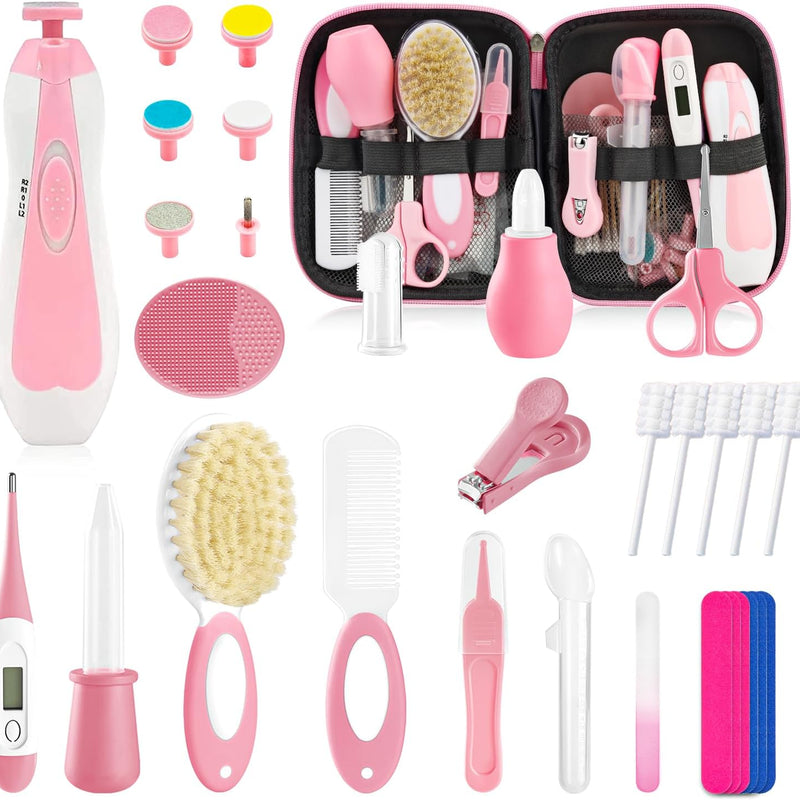 Baby Healthcare and Grooming Kit for Newborn Kids, 24PCS Upgraded Safety Baby Care Kit, Newborn Nursery Health Care Set, Baby Care Product (Grey White)