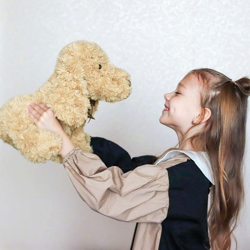 WEIGEDU Poodle Goldendoodle Stuffed Animal, 11.8", Golden | Adorable Toy Dog, Labradoodle Plush, For Kids Boys Girls, Birthday Easter Nursery Bedtime Gift