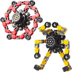 Gokeey Transformable Fidget Spinners - Eco-Friendly ABS Plastic, 4 Colors, Finger Gyros, Stress Relief Toys for Kids & Adults