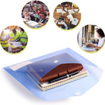 10 Pack Plastic Envelope Folders with Label Pockets, 5 Colors 2 Each, Clear Poly File Folders Letter Size/A4, Hook and Loop Closure Document Envelopes for School Office Home