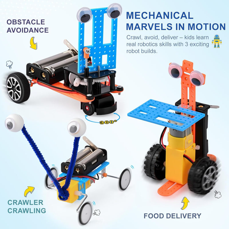 STEM Kit for Kids Ages 6-13, Robot Building Science Kit with 5 Robots to Build, DIY STEM Gift Toy