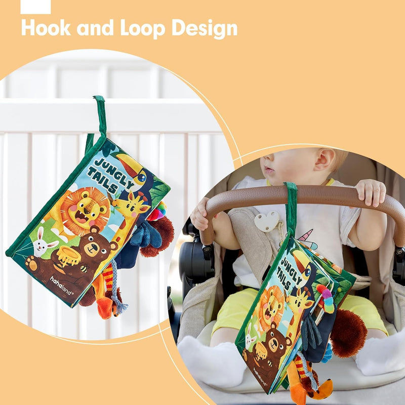 Hahaland Baby 0-6 Months Touch Feel Book, Sensory Toy for Tummy Time, Travel and Gifts for Boys and Girls